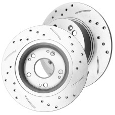 [US Warehouse] 2 PCS Streaking Front Brake Disc Silver for BD126082 31315 / Acura TSX 2003 - 2008 / Honda Accord Coupe 2003 - 2004 V6
